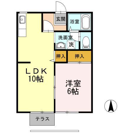 アプローズ関(1LDK/1階)の間取り写真