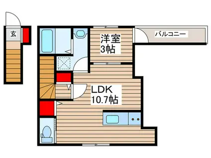 グランステージ袋山(1LDK/2階)の間取り写真
