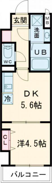 ARCA堺綾之町(1DK/5階)の間取り写真