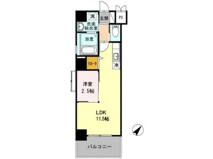 天神ファイブ(1LDK/7階)の間取り写真