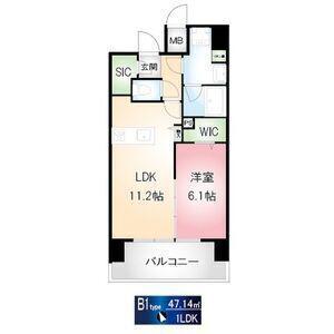アースグランデ泉(1LDK/6階)の間取り写真