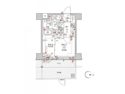 クレイシア森下ステーションサイト(2K/1階)の間取り写真