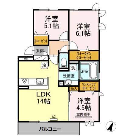 D-ROOM昭代弐番館(3LDK/2階)の間取り写真