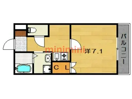 CARMEL カーメル(1K/2階)の間取り写真