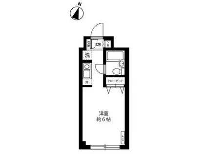 ウィステリア(ワンルーム/1階)の間取り写真