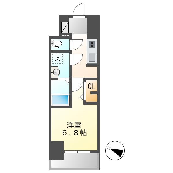 S-RESIDENCE熱田一番(1K/11階)の間取り写真