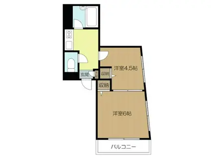 レスポワール小町(2K/3階)の間取り写真