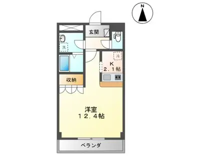 リヴェールドゥ エス(1K/3階)の間取り写真