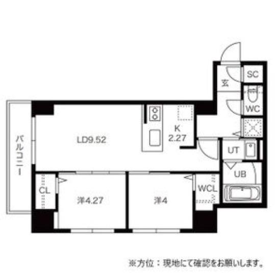 ASH MARUYAMA(2LDK/4階)の間取り写真