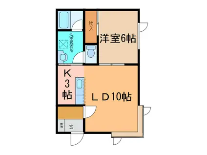 コーポフラワーI.II.III(1LDK/1階)の間取り写真