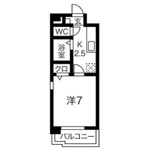 リベルテ大金(1K/4階)の間取り写真