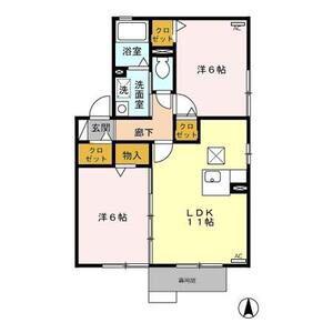 リモーネ B(2LDK/1階)の間取り写真