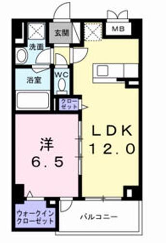アクシス・エリタージュ(1LDK/7階)の間取り写真