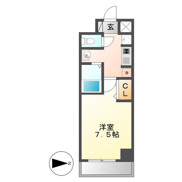 ニーズ メゾン 新栄(1K/8階)の間取り写真