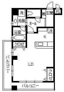 ベイサイドテラス(ワンルーム/3階)の間取り写真