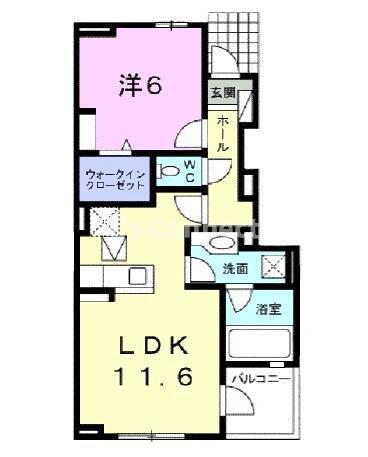 ドリームワークス 六番館(1LDK/1階)の間取り写真