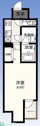 W-GATES TOWER (1K/6階)の間取り写真