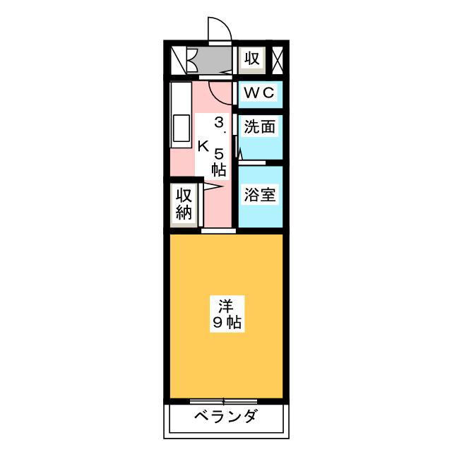 ベルメゾン(1K/1階)の間取り写真