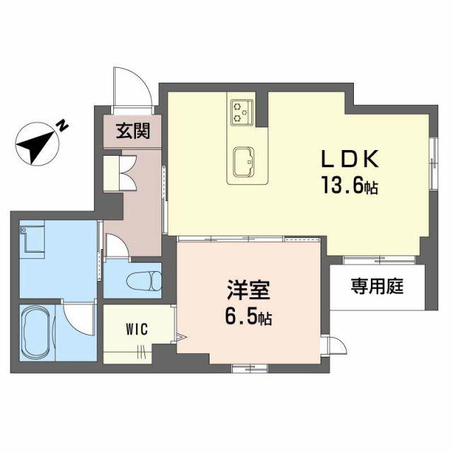 TRUST MAISON 京(1LDK/1階)の間取り写真