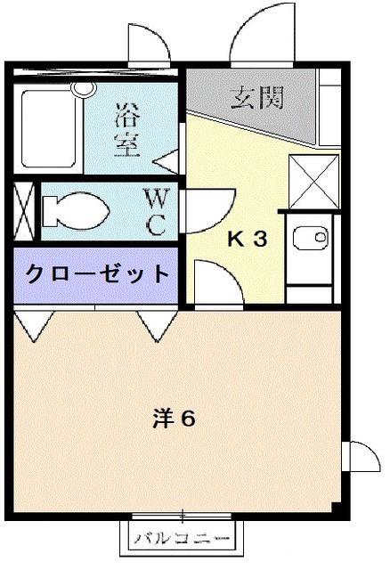 スペランツァI(1K/2階)の間取り写真