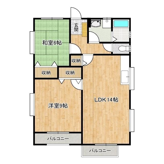 アドバンス川原B(2LDK/1階)の間取り写真