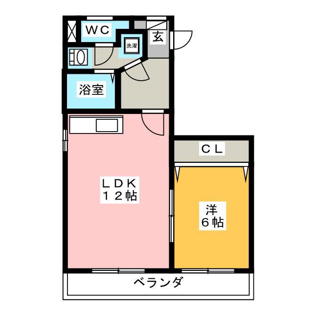 長村ビル(1LDK/3階)の間取り写真