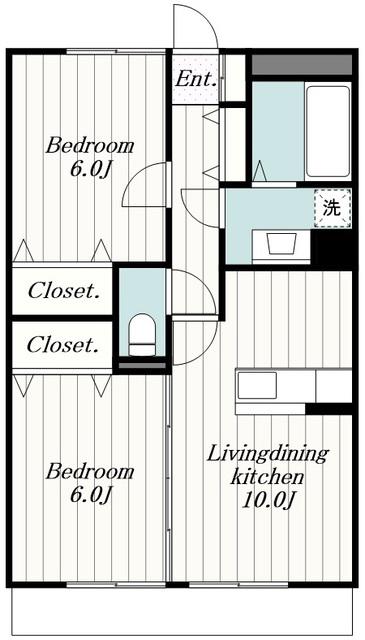 プレミール(2LDK/1階)の間取り写真