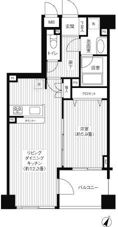 アゼリアヒルハイツ(1LDK/4階)の間取り写真