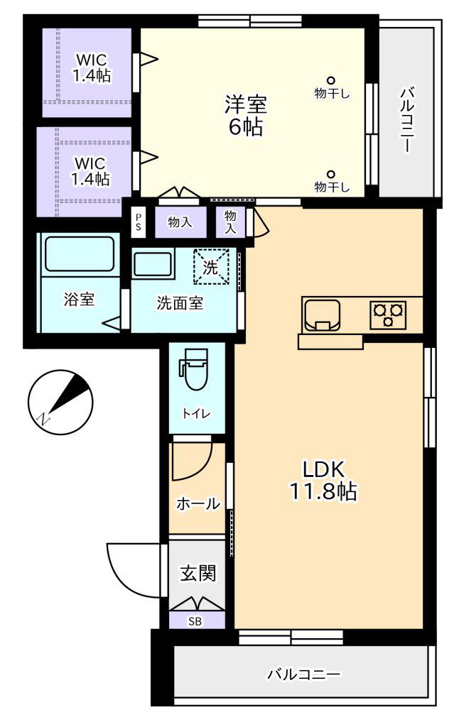 クレスト久我山(1LDK/1階)の間取り写真