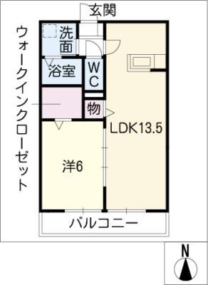 リアン I(1LDK/1階)の間取り写真