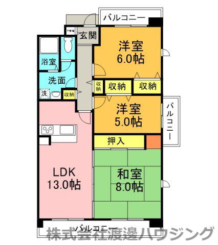 シティコート豊中二葉町(3LDK/1階)の間取り写真