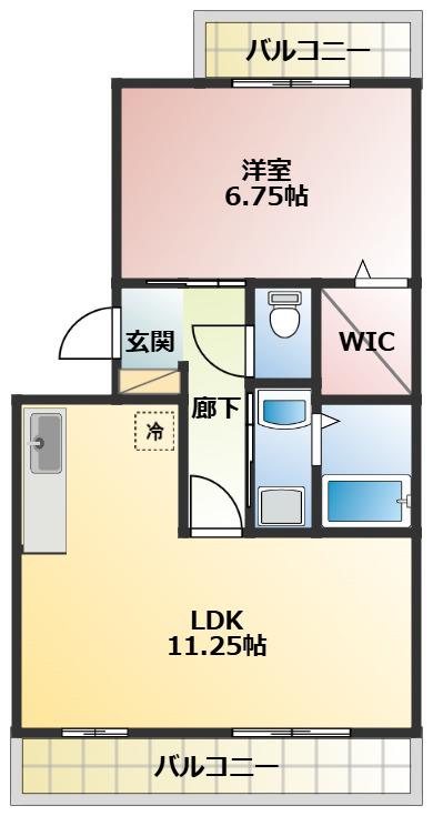 KSアトレア(1LDK/3階)の間取り写真