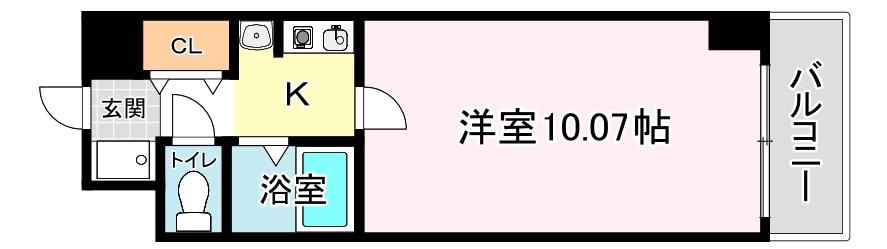 FELICE大橋(1K/4階)の間取り写真