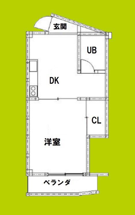岩本マンション(1DK/4階)の間取り写真