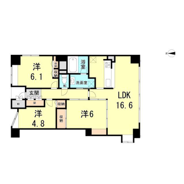 リーベスト夙川(3LDK/1階)の間取り写真