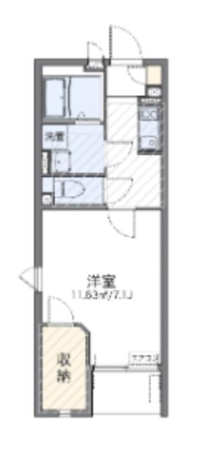 レオネクストグラシアス(1K/1階)の間取り写真