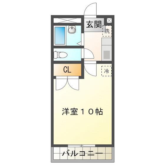 サニーコート千里(1K/1階)の間取り写真