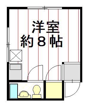 ベルコーポ西後町(ワンルーム/2階)の間取り写真