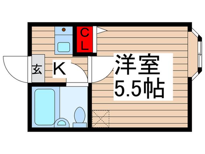 サンビレッジ新松戸(1K/1階)の間取り写真