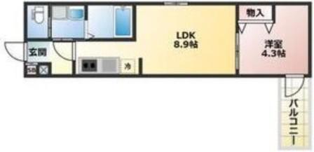 ALEGRIA垂水(1LDK/1階)の間取り写真