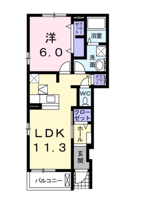 イースト N(1LDK/1階)の間取り写真