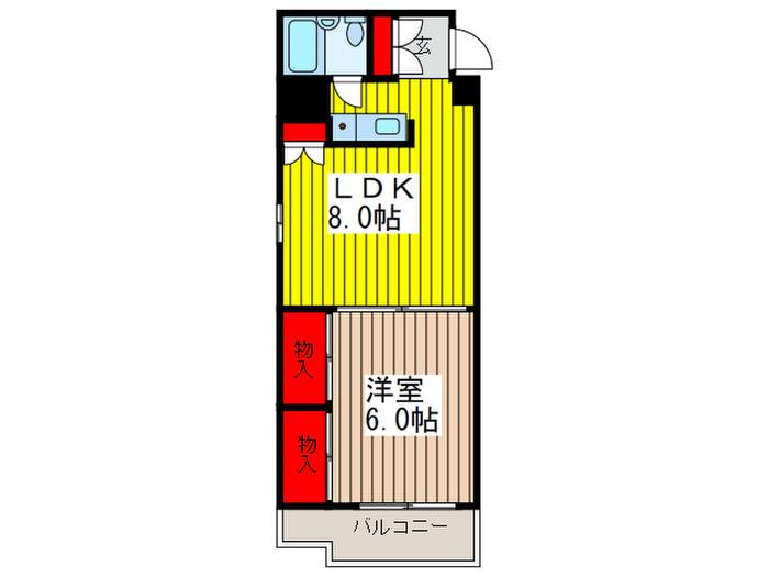 シャロン西川口(1LDK/4階)の間取り写真