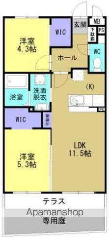 ARTH平松(2LDK/1階)の間取り写真