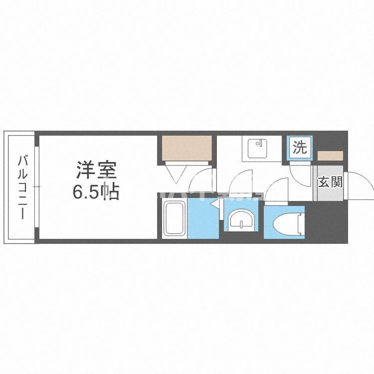 レジュールアッシュ京橋クロス(1K/9階)の間取り写真