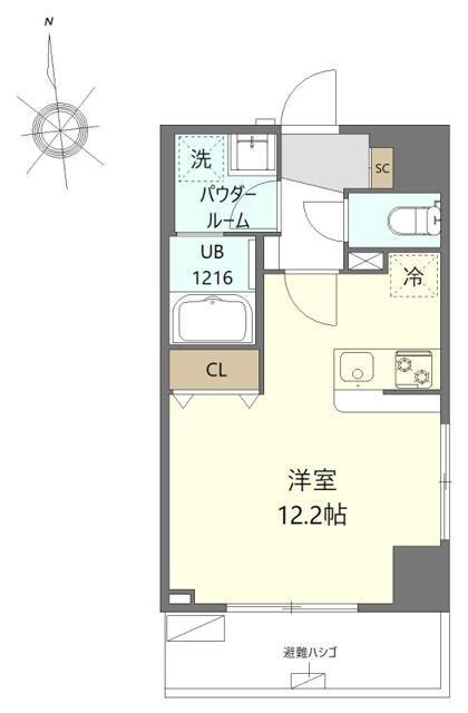 マイシティ厚木中町(ワンルーム/9階)の間取り写真