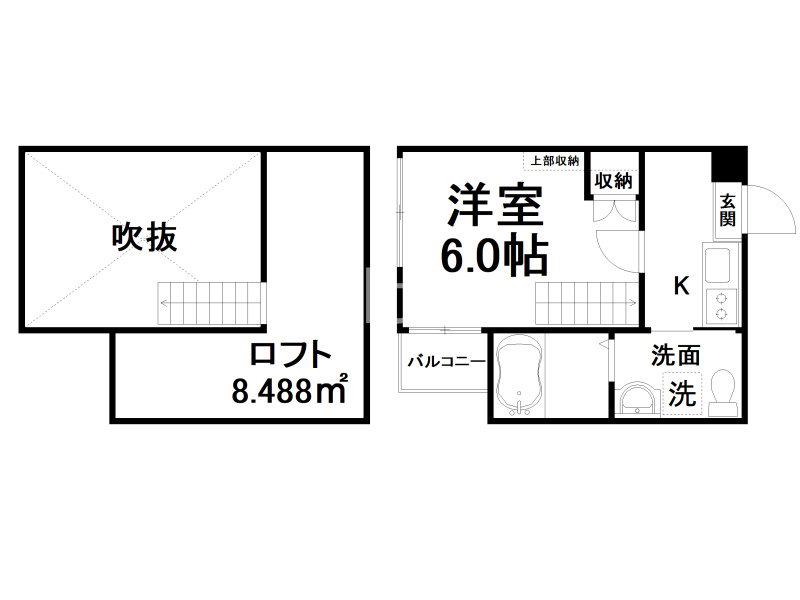 KYOTO HOUSE羅城門(1K/1階)の間取り写真