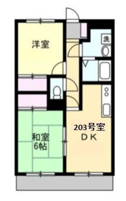 SD海老名ポートガーデン(2DK/2階)の間取り写真
