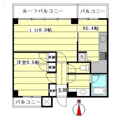 コスモスパジオ江古田II(1DK/3階)の間取り写真