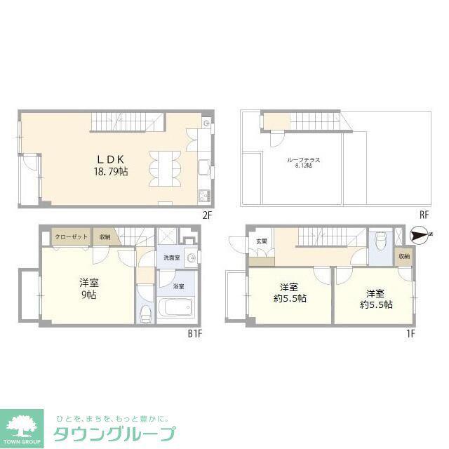 ラ アトレ等々力(3LDK/B1階)の間取り写真