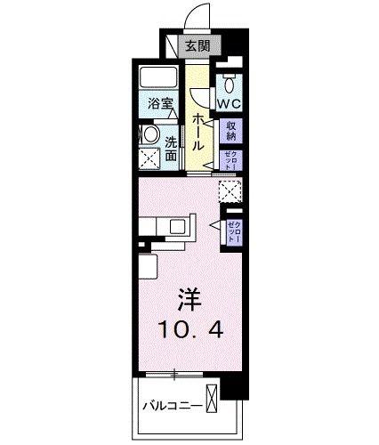 MODE EIGHT II(ワンルーム/1階)の間取り写真